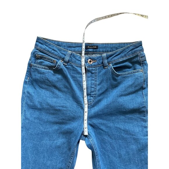 Massimo Dutti Womens Jeans Semi Flared Sz 4 Denim High Rise Medium Wash Stretch - Picture 7 of 9